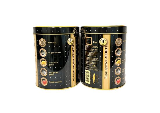 Dāvanu komplekts "Rīgas šprotes Asorti" metāla kārbā